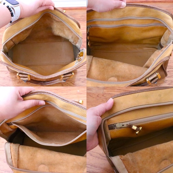 LOEWE Amazona 35 Anagram Embossed Leather Brown  Handbag Authentic Vintage - Picture 11 of 14